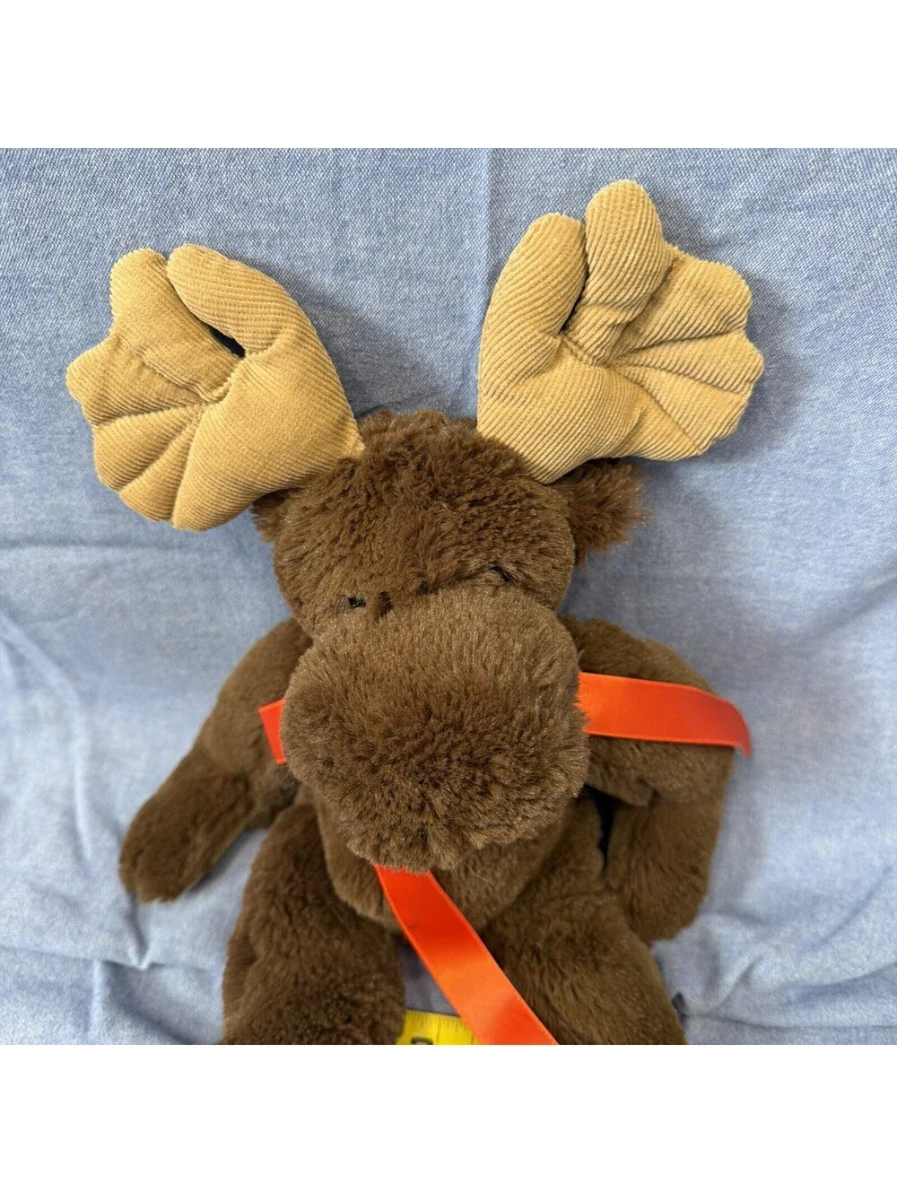 Boyd Bear 2013 Moose With Orange Bowtie Corduroy Horns Beanbag Weighted Soft